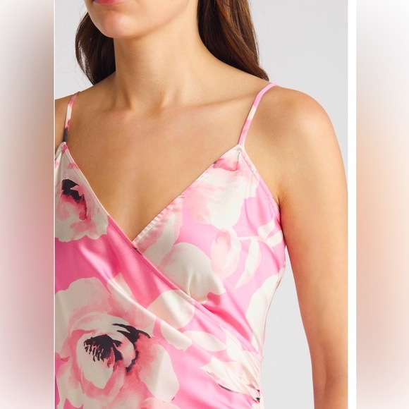Lulus-Floral Pink Slipdress- size XS-Garden Sweatheart style-NWT-Retail $89 - Picture 4 of 11